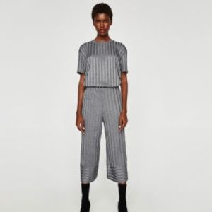 Cropped Trousers (Silver/Grey)